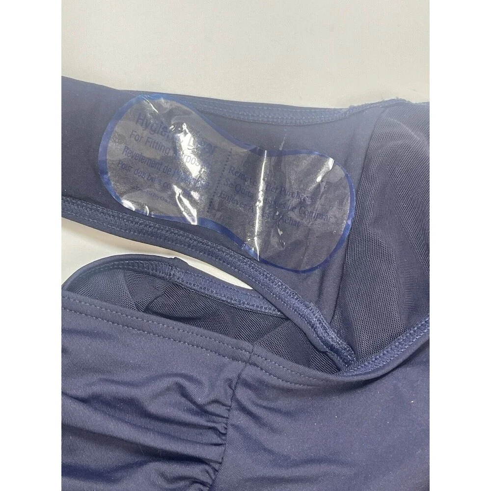 Sea Level Swim Gathered Side High Waisted Bikini Bottom In Navy Sz 16 New